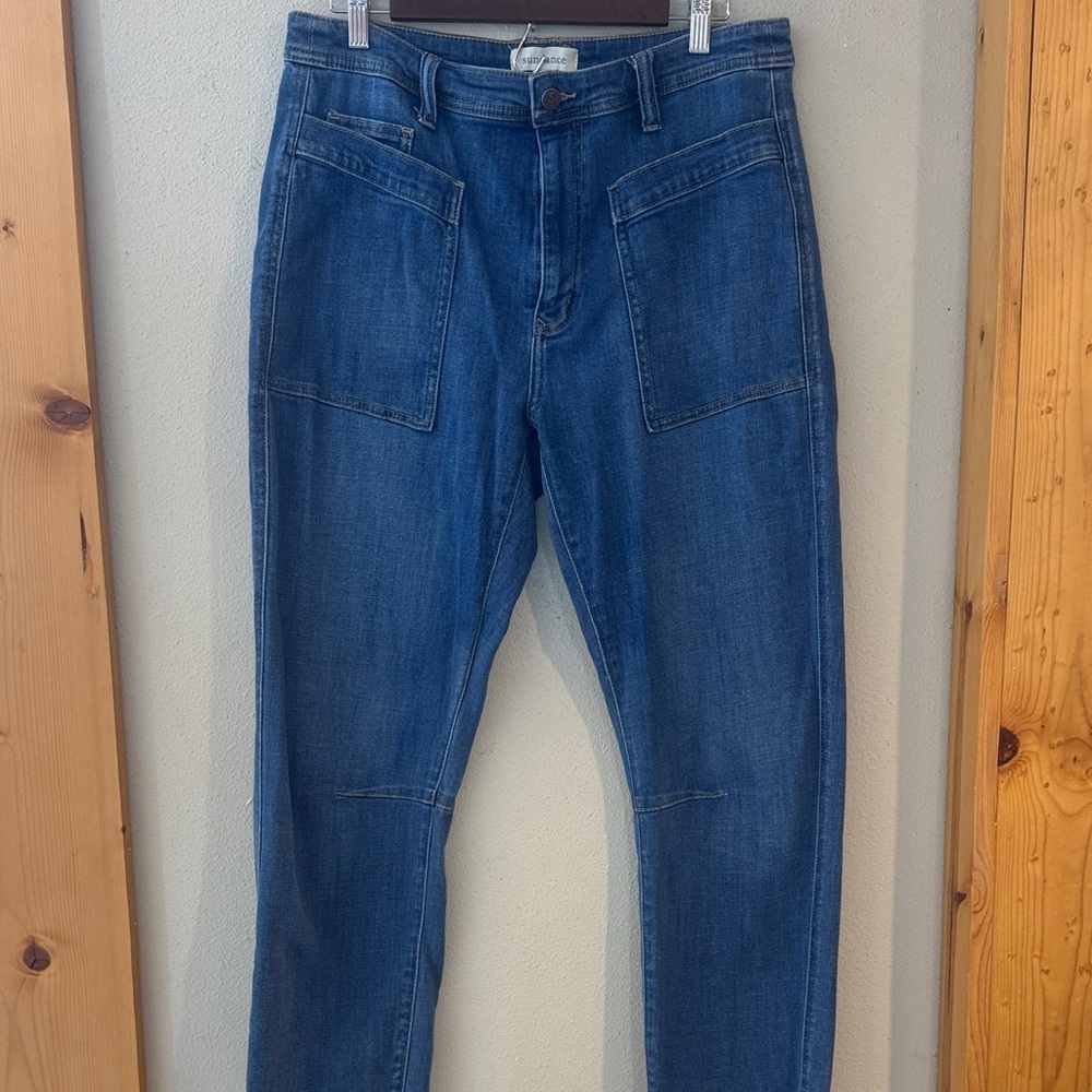 Sundance Agnes Jean Light Blue Denim with Gold Stitching